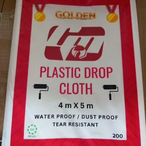 Golden Plastic Drop Cloth (4m x 5m)
