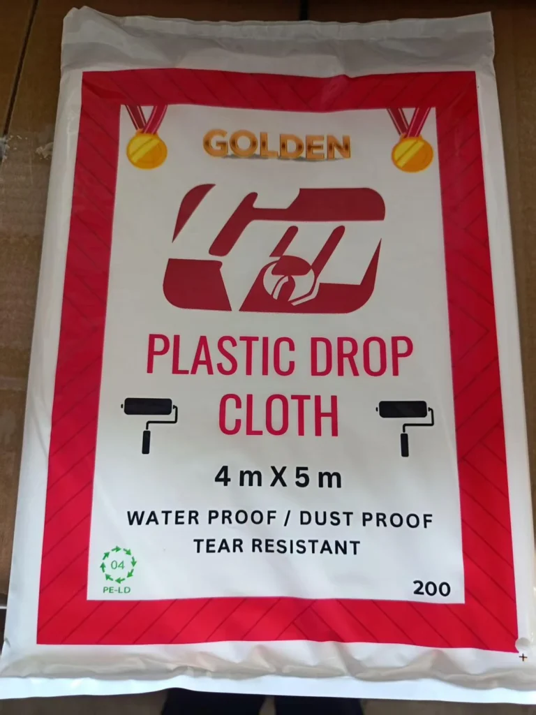 Golden Plastic Drop Cloth (4m x 5m)